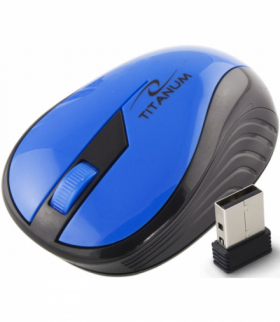 TM114B Mysz bezprzewodowa 2.4GHz 3D optyczna USB Rainbow niebieska Titanum ESP-TM114B