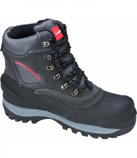 Śniegowce zamsz/oxford szaro-czerwone, "45", Lahti Pro L3080145