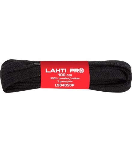 Sznurowadła płask.100% baweł.czar.l904050p,10par,100cm,Lahti Pro L9040500