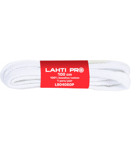Sznurowadła płask.100% baweł.biał.l904060p,10par,100cm,Lahti Pro L9040600