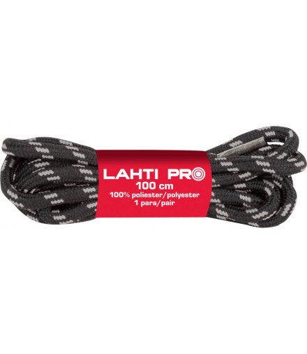 Sznurowadła okrągłe czar-szar l904025p, 10 par, 150cm, Lahti Pro L9040250