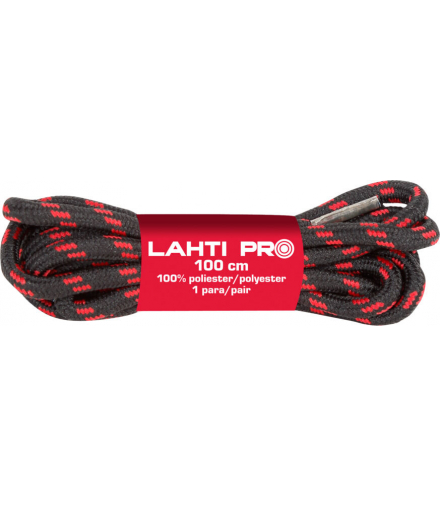 Sznurowadła okrągłe czar-czer l904010p, 10 par, 100cm, Lahti Pro L9040100