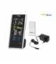 Stacja pogody bezprzewodowa DCF, ciśnienie, fazy księżyca,ładowarka USB GB520 black GreenBlue CEN-43495