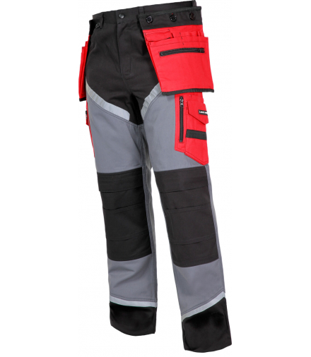 Spodnie czarno-szaro-czerwone 100% bawełna z odbl., "m", ce, Lahti Pro L4050502