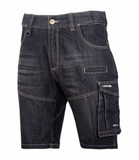 Spodenki krótkie jeans, czarny stretch ze wzmocnieniami,"l",ce,Lahti Pro L4070803