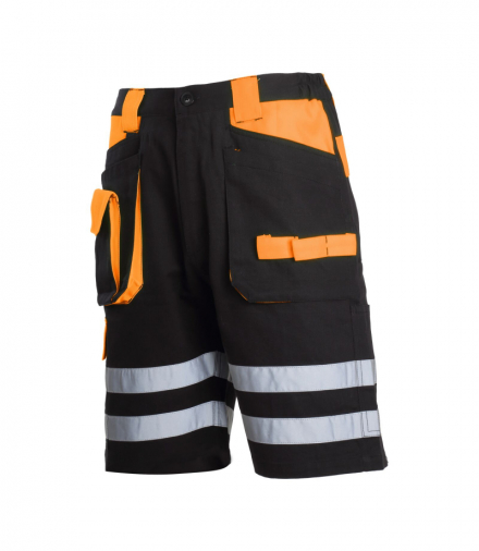 Spodenki krótkie czarno-pomarańczowe, 100% bawełna z odbl.,"3xl",ce,Lahti Pro L4070606