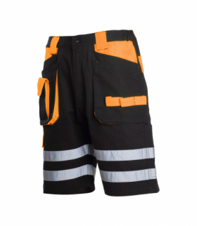 Spodenki krótkie czarno-pomarańczowe, 100% bawełna z odbl., "m", ce,Lahti Pro L4070602