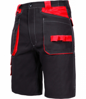 Spodenki krótkie czarno-czerwone, 100% bawełna, 245g/m2,"xl",ce,Lahti Pro L4070404