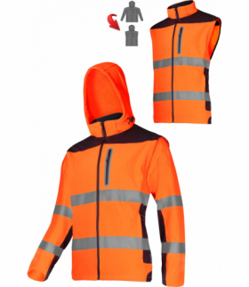 Softshell ostrzegawczy z odpinanymi rękawami, pom., "m", ce, Lahti Pro L4092202