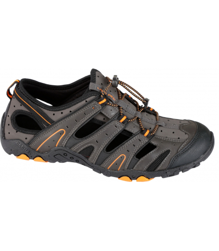 Sandały trekkingowe pu/dzianina szar.-czar.-pom., "45",Lahti Pro L3061045