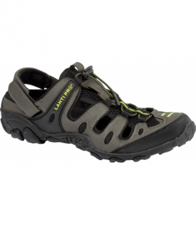 Sandały pu/dzianina khaki-czar.-ziel., "43", Lahti Pro L3060743