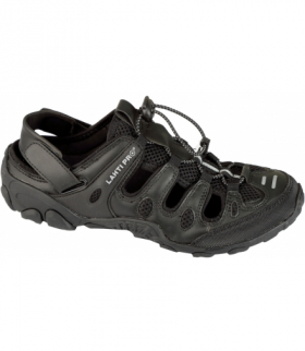 Sandały pu/dzianina czar.-szar., "46", Lahti Pro L3061146