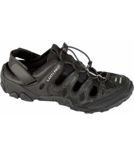 Sandały pu/dzianina czar.-szar., "39", Lahti Pro L3061139