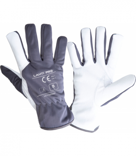 Rękawice ze skóry koziej szare l273209p, karta, "9", ce, Lahti Pro L273209K