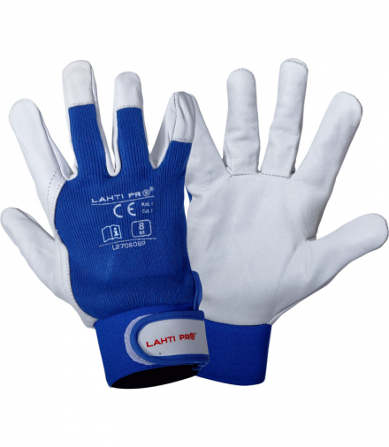 Rękawice ze skóry koziej granat. l270609p, karta, "9",ce,Lahti Pro L270609K