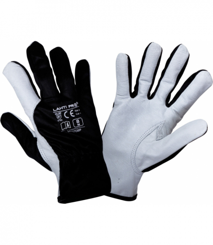 Rękawice ze skóry koziej czar. l270711p, karta, "11", ce,Lahti Pro L270711K