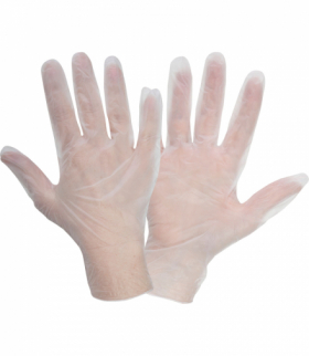 Rękawice winylowe białe, 100 szt., pudełko, "7", ce, Lahti Pro L240607B