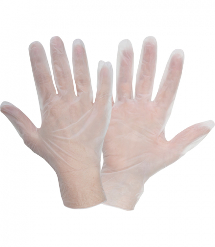 Rękawice winylowe białe, 100 szt., pudełko, "7", ce, Lahti Pro L240607B