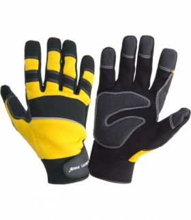 Rękawice warsztatowe czarno-żółte, karta, "10", CE, Lahti Pro L280810K