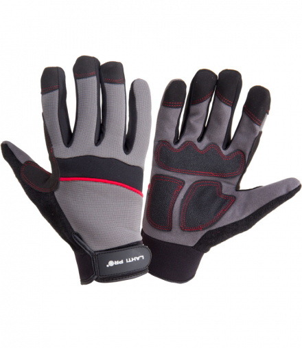 Rękawice warsztatowe czarno-szare, [L280909P] [K] 9, Lahti Pro L280909K