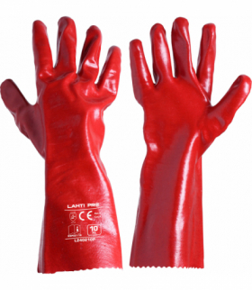 Rękawice pvc długie czerw. l240210p, 12 par, "10", ce, Lahti Pro L240210W