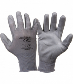 Rękawice pu szare l230211p, 12 par, "11", ce, Lahti Pro L230211W