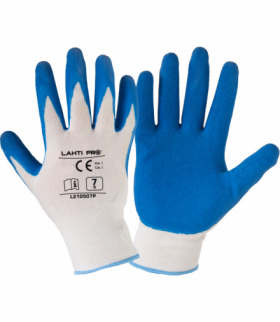Rękawice ochronne poliester powlekane, 8, 12 par, CE, [LPRP2508] Lahti Pro L210508W