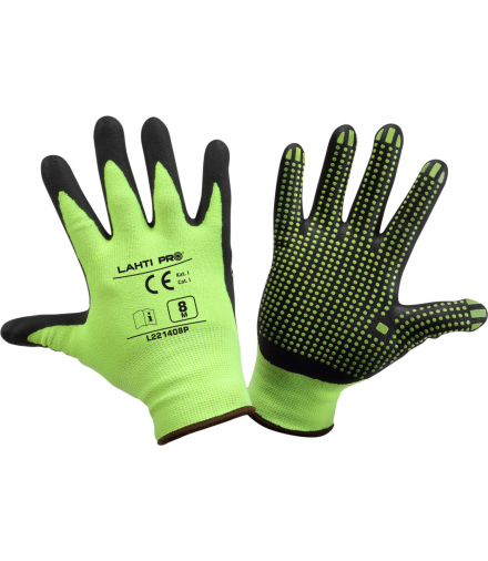 Rękawice nitr. żółto-czar. l221409p, karta, "9", ce, Lahti Pro L221409K