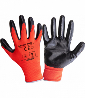 Rękawice nitr. czerw.-czarne l221908p, 12par, "8", ce, Lahti Pro L221908W