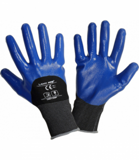 Rękawice nitr. czarno-fiol. l221110p, 12 par, "10", ce,Lahti Pro L221110W