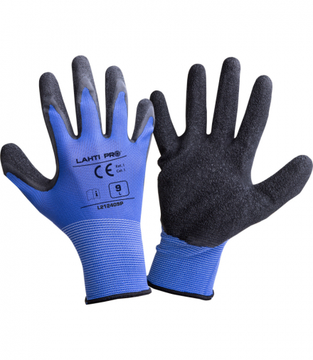 Rękawice lateks nieb.-czarne l212408p, 12 par, "8",ce, Lahti Pro L212408W