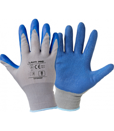 Rękawice lateks nieb-szare l210409p, karta, "9", ce, Lahti Pro L210409K