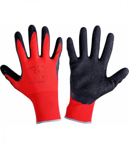 Rękawice lateks czar-czerw. l211209p, 12 par, "9", ce, Lahti Pro L211209W