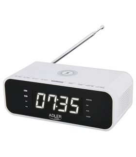 Radiobudzik z bezprzewodową ładowarką i fm ADLER AD 1192 white