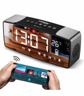 Radiobudzik bluetooth , FM, aux-in, 6W, temperatura, alarm, zegar, akumulator 2200mAh, GB200 GreenBlue CEN-62917