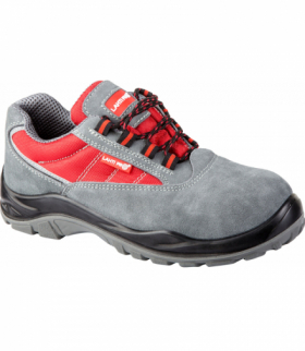 Półbuty zamsz/oxford szaro-czerw., s1p src, "40", ce, Lahti Pro L3042440