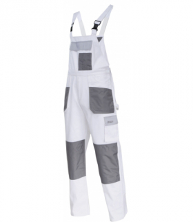 Ogrodniczki biało-szare 100% bawełna, "xl (56)", ce, Lahti Pro L4061256