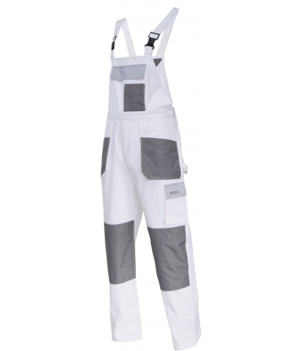 Ogrodniczki biało-szare 100% bawełna, "xl (56)", ce, Lahti Pro L4061256