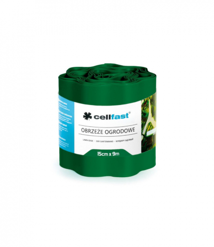 Obrzeże ogrodowe faliste 15cm x 9m Cellfast ciemnozielone CELLFAST CEN-66980