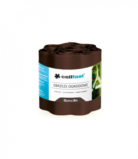 Obrzeże ogrodowe faliste 15cm x 9m Cellfast brązowe CELLFAST CEN-66977