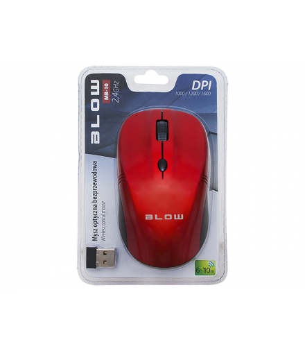 Mysz optyczna bezprzewodowa blow mb-10 czerwona Blow 84-003