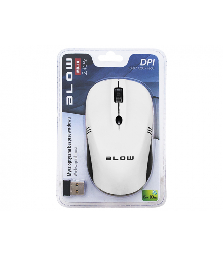 Mysz optyczna bezprzewodowa blow mb-10 biała Blow 84-001