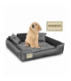Legowisko z mikrofibry 80x60 / 100x75 cm szaro-czarne AIO KingDog CEN-81153