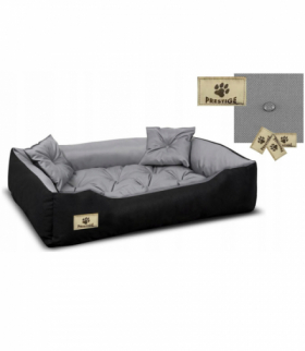 Legowisko Prestige dla psa, kota 115x90 / 130x105cm szaro-czarne AIO KingDog CEN-81257