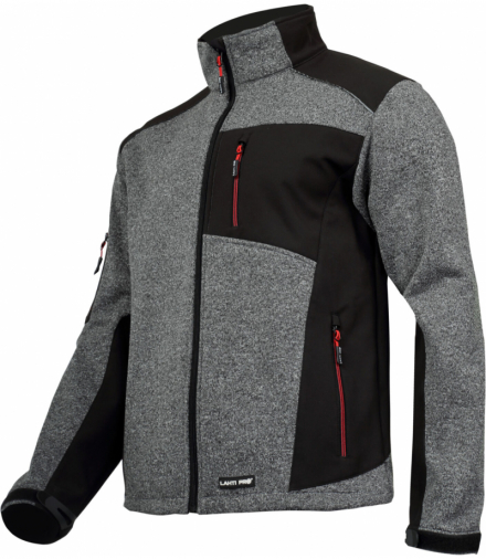 Kurtka sweter wstawki soft., szaro-czarna, "l", ce, Lahti Pro L4092003