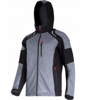 Kurtka softshell robocza z kapturem szaro-czarno-czerwona, "s", ce, Lahti Pro L4092301