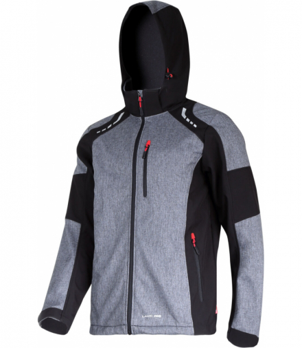 Kurtka softshell robocza z kapturem szaro-czarno-czerwona, "m", ce, Lahti Pro L4092302