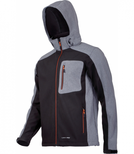 Kurtka softshell robocza z kapturem czano-szaro-pomarańczowa, "3xl", ce, Lahti Pro L4091606