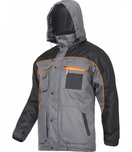 Kurtka ocieplana szaro-czarno-pomarańczowa, "3xl", ce, Lahti Pro L4092906