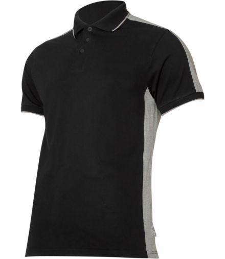 Koszulka polo 190g/m2, czarno-szara, "2xl", ce, Lahti Pro L4031805